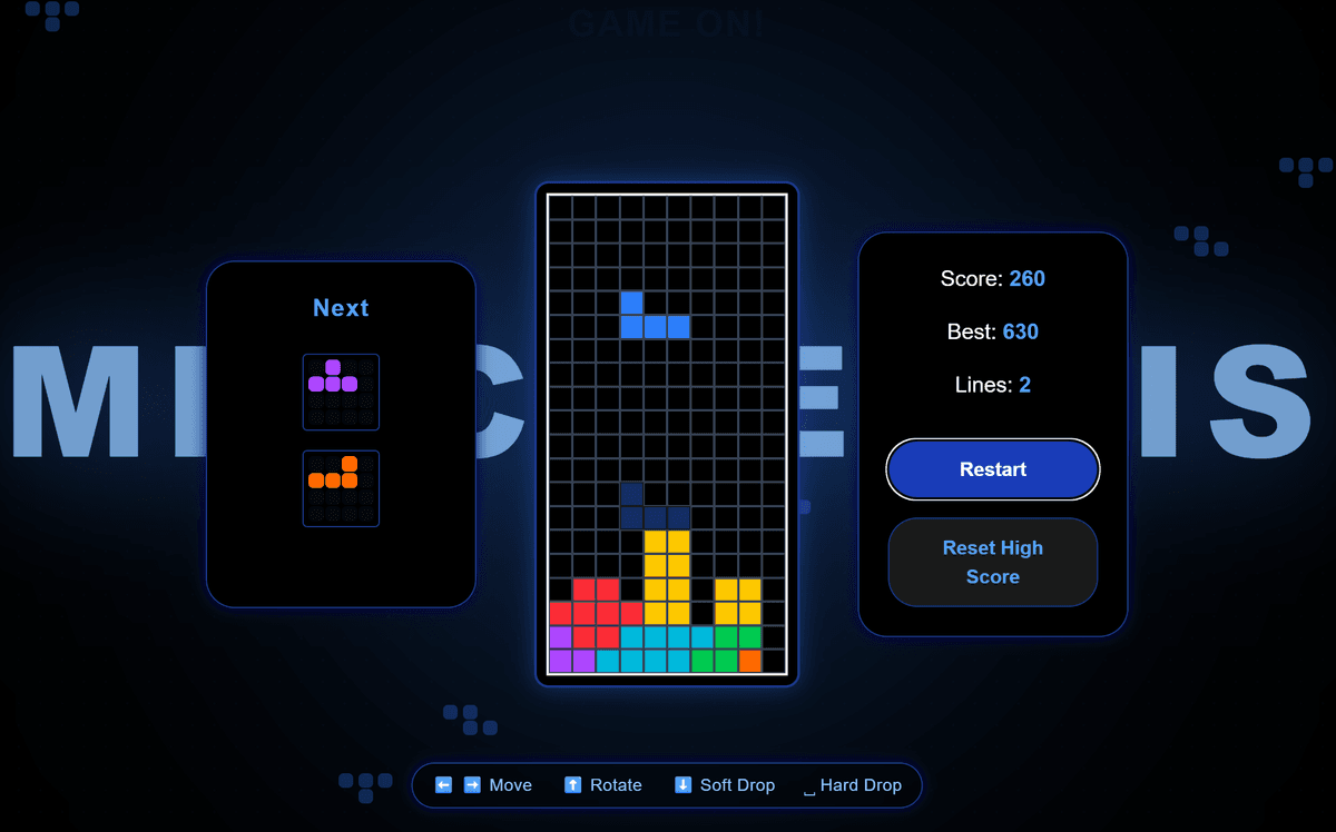 Tetris: Production Web Application